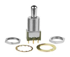 NKK SWITCHES M2013BB1G01 Toggle Switch, Miniature, On-Off-On, SPDT, Non Illuminated, M Series, Panel Mount