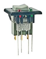 NKK SWITCHES M2026TJW01-GA-1A Rocker Switch, Miniature, (On)-On-(On), SP3T, Non Illuminated, Panel, Snap-In, Black, M Series