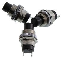 NKK SWITCHES SB4011NCM Pushbutton Switch, SB40 Series, 12.5 mm, SPST-NC, On-(Off), Plunger for Cap, Black