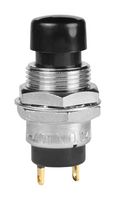 NKK SWITCHES SB4011NOHG-2A Pushbutton Switch, Sealed, SB40 Series, 12.5 mm, SPST-NO, Off-(On), Round, Black