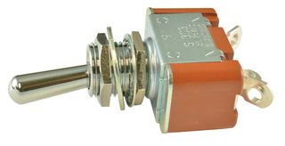 NKK SWITCHES S303 Toggle Switch, On-Off-On, SPDT, Non Illuminated, S300 Series, Panel Mount, 20 A