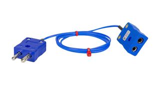 LABFACILITY EXT-K-C1-1.0-SP-SS-JIS Sensor Cable, K Type Thermocouple Plug, K Type Thermocouple Receptacle, 2 Positions, 1 m, 3.3 ft