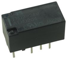 PANASONIC TXD2-24V Signal Relay, 24 VDC, DPDT, 2 A, TX-D Series, Through Hole, Non Latching