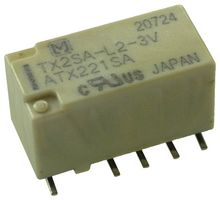 PANASONIC TX2SA-L2-3V Signal Relay, 3 VDC, DPDT, 2 A, TX Series, Surface Mount, Latching Dual Coil