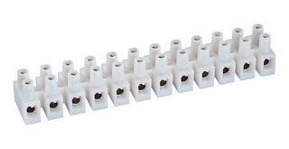 IDEAL 89-614 Panel Mount Barrier Terminal Block, 2 Row, 12 Positions, 20 AWG, 8 AWG, 13.5 mm, 50 A