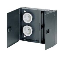 PANDUIT FWME2 Fiber Enclosure, 2 Cassette Slots, Black, Wall Mount Fiber Optic Cable Management, Opticom Series