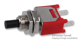 MULTICOMP PRO SPC21188 Pushbutton Switch, SPST, Momentary, Round Plunger, Black