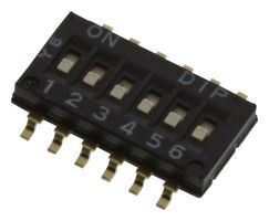 MULTICOMP PRO MCDHN-06F-V DIP / SIP Switch, Flush Slide, 6 Circuits, Slide, Surface Mount, SPST, 24 V, 25 mA