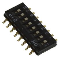 MULTICOMP PRO MCDHN-08F-V DIP / SIP Switch, Flush Slide, 8 Circuits, Slide, Surface Mount, SPST, 24 V, 25 mA