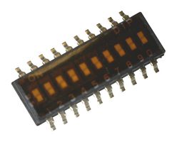 MULTICOMP PRO MCDHN-10F-T-V DIP / SIP Switch, Flush Slide, 10 Circuits, Slide, Surface Mount, SPST, 24 V, 25 mA