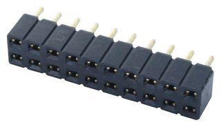 SAMTEC SLW-110-01-G-D PCB Receptacle, Board-to-Board, 2.54 mm, 2 Rows, 20 Contacts, Through Hole Mount, SLW Series