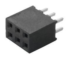SAMTEC SQT-103-01-L-D PCB Receptacle, Board-to-Board, Wire-to-Board, 2 mm, 2 Rows, 6 Contacts, Through Hole Mount