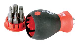 WIHA 38045 Juego de portapuntas Enano, mango acolchado, 7 piezas de Torx T8, T10, T15, T20, T25, T30