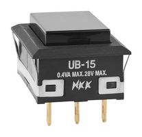 NKK SWITCHES UB15NKG01N-A Pushbutton Switch, UB Series, SPDT, On-(On), Rectangular, Black