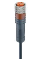 LUMBERG AUTOMATION RKMV 4-225/10 M Sensor Cable, M8 Receptacle, Free End, 4 Positions, 10 m, 32.8 ft, RKMV Series