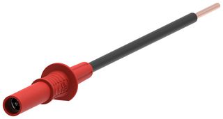 CAL TEST ELECTRONICS CT4534-2 Banana Test Connector, Jack, Cable Mount, 15 A, 1 kV, Nickel Plated Contacts, Red