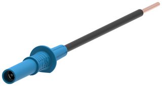 CAL TEST ELECTRONICS CT4534-6 Banana Test Connector, Jack, Cable Mount, 15 A, 1 kV, Nickel Plated Contacts, Blue