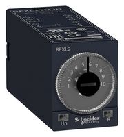 SCHNEIDER ELECTRIC REXL2TMJD Time Delay Relay, 0.1 s, 100 h, Harmony REXL Series, DPDT, 5 A