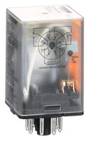 SCHNEIDER ELECTRIC 8501KPDR12V53 Relevador de Potencia, Pin Tubular, DPDT-2NO / 2NC, 24 VDC, 10 A, 8501K Series, Hembra
