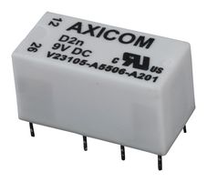 AXICOM - TE CONNECTIVITY V23105A5506A201 Signal Relay, 9 VDC, DPDT, 3 A, D2n/V23105 Series, Through Hole, Non Latching