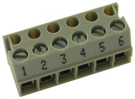 WIELAND ELECTRIC 25.600.2653.0 Terminal de Bloque Enchufable, 5 mm, 6 Posiciones, 22 AWG, 12 AWG, 4 mm², Tornillo