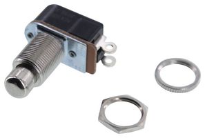 CARLING TECHNOLOGIES P26L-1D-RND MTL Botón Pulsador, Serie P, 12.7 mm, SPST, Encendido-(Apagado), Roldana, Natural