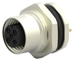 TE CONNECTIVITY T4141012031-000 Conector para Sensor, M12, Female, 3 Positions, PCB Hembra, Montaje en Panel Recto