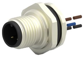 TE CONNECTIVITY T4171010003-001 Sensor Cable, M12 Plug, Free End, 3 Positions, 200 mm, 7.9 ", T417 Series