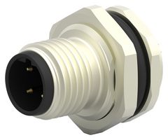 TE CONNECTIVITY T4130412041-000 Conector para Sensor, M12, Male, 4 Contactos, Soldable Macho, Montaje en Panel Recto