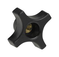 DAVIES MOLDING 2825BT Knob, Female Insert, Threaded Shaft, 8 mm, PP (Polypropylene), Finger Grip, 45 mm, 2825 Series