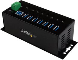 STARTECH ST7300USBME Concentrador USB 3.0 de red industrial de 5 Gbps y 7 puertos con protección ESD