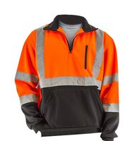 MAJESTIC 75-5336/X3 High Visibility Sweatshirt, 100% Polyester, 3XL, Black / Orange