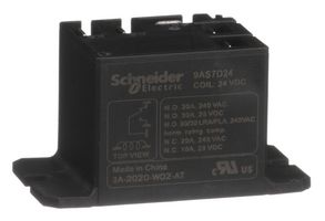 SCHNEIDER ELECTRIC/LEGACY RELAY 9AS7D24 Power Relay, SPDT, 24 VDC, 30 A, Harmony 9A Series, Panel Mount, Non Latching