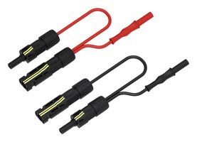 CAL TEST ELECTRONICS CT4504 Test Lead Set, MC4, MC4 / 4mm Sheathed Banana Plug, 1.5 kVDC, 36 A, Black, Red, 1 m