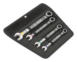WERA 05073295001 Wrench Set, Ratcheting Combination, Imperial, 4 Pieces of Wrench Set, Hook & Loop Fastener Strip