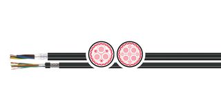 TKD KABEL 1004951-100F Multiconductor Cable, Shielded, 4 Conductor, 14 AWG, 2.5 mm², 100 ft, 30.48 m