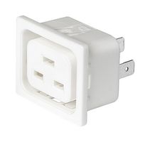 SCHURTER 3-153-043 IEC Power Connector, White, IEC Type J Outlet, 16 A, 250 VAC, Quick Connect, Panel Mount, Snap-In