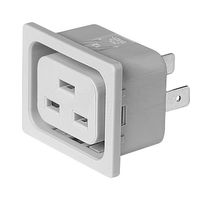 SCHURTER 3-155-627 IEC Power Connector, Gray, IEC Type J Outlet, 16 A, 250 VAC, Quick Connect, Panel Mount, Snap-In