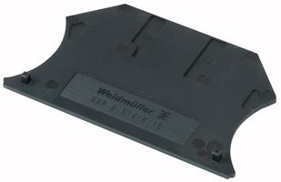 WEIDMULLER 1050010000 End Plate, For Use With W Series Terminal Blocks, 1.5mm x 56mm x 33.5mm, Black, Wemid