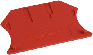 WEIDMULLER 1050040000 End Plate, For Use With W Series Terminal Blocks, 1.5mm x 56mm x 33.5mm, Red, Wemid
