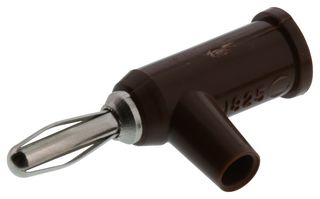 POMONA 1825-1 10PK Banana Plug with Safety Collar, 15A, Solderless, Set Screw, Brown