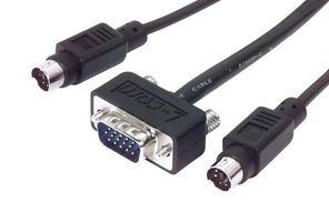 L-COM CTLKVMM-25T Cable de Audio / Video, HD-15 Plug + 2x Mini-DIN Plug, 6 Posiciones