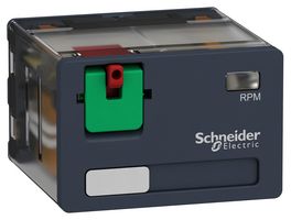 SCHNEIDER ELECTRIC RPM41F7 Power Relay, 4PDT, 120 VAC, 15 A, Harmony RPM Series, Socket