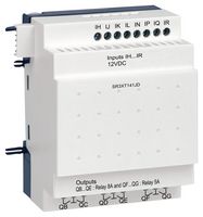 SCHNEIDER ELECTRIC SR3XT141JD Discrete I/O Extension Module, 8 Resistive Inputs, 6 Relay Outputs, 12 VDC, Zelio Logic Series
