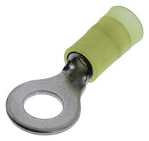 PANDUIT PN10-14R-L Ring Tongue Terminal, M6, 1/4", 10 AWG, 6 mm², PN Series, Yellow