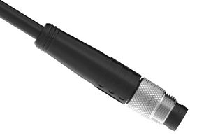 BANNER ENGINEERING BC-M8M3-24-5 Sensor Cable, A Coded, Black, M8 Plug, Free End, 3 Positions, 5 m, 16.4 ft, BC Series