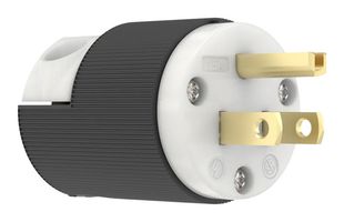 HUBBELL WIRING DEVICES HBL5266CBKST Power Entry Connector, 5-15P, Black, Power Entry, 15 A, Black, Nylon (Polyamide) Body, 125 V
