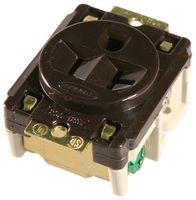 HUBBELL WIRING DEVICES HBL5357 Power Entry Connector, Electrical AC Power, 20 A, Brown, Nylon (Polyamide) Body, 125 V