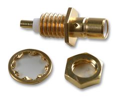 RADIALL R114553000 RF / Coaxial Connector, SMB Coaxial, Straight Bulkhead Jack, Solder, 50 ohm, Brass