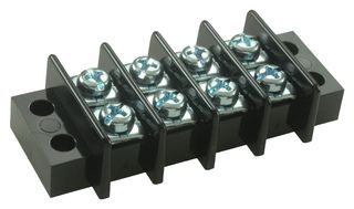 MULTICOMP PRO MC24337 Panel Mount Barrier Terminal Block, 2 Row, 4 Positions, 12 AWG, 11 mm, 20 A